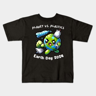 Earth Day 2024 Planet VS Plastics Men Women Kids Cute Kids T-Shirt